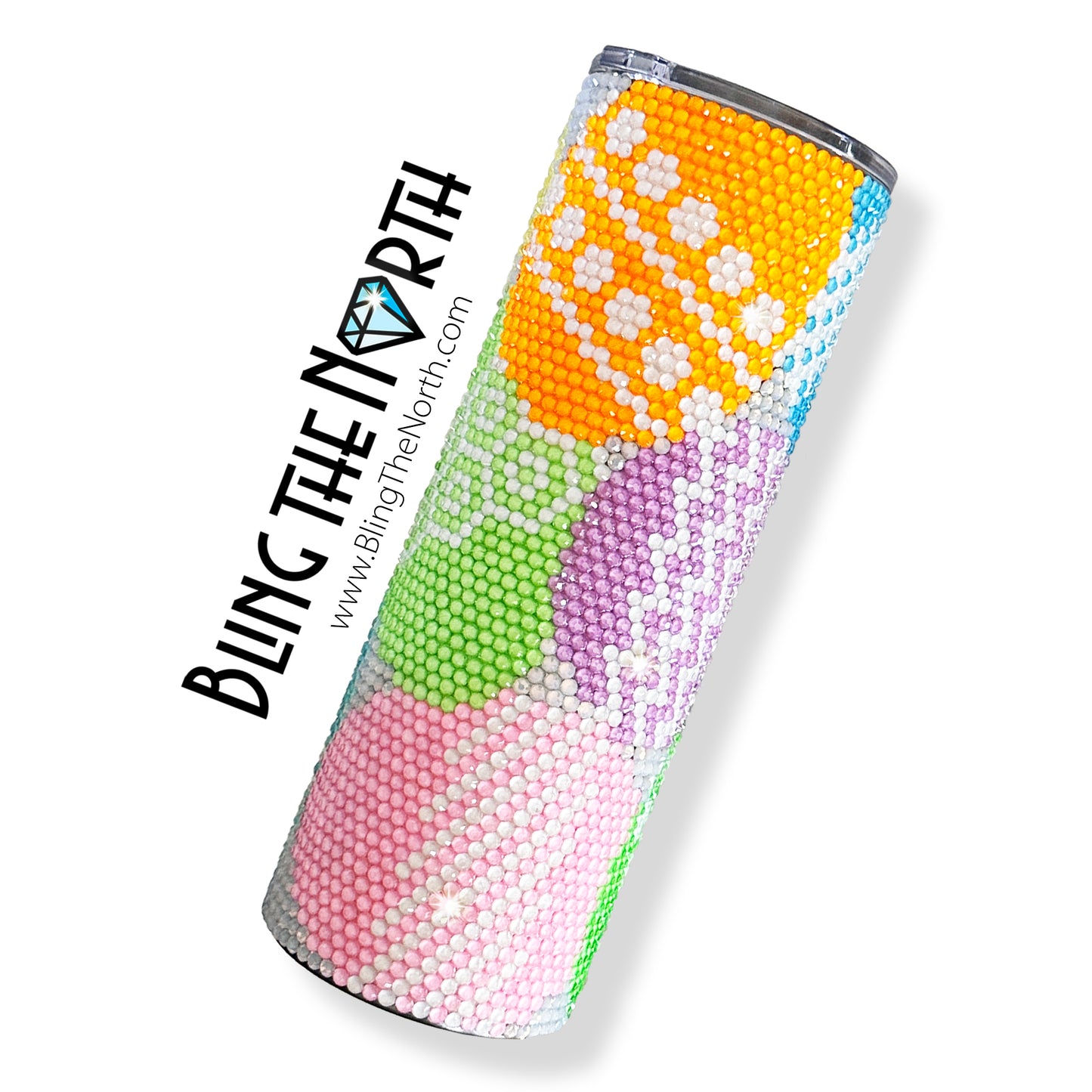 EASTER EGGS - LIGHT Rhinestone Pattern Template | SS16 4mm - 20oz Skinny Straight Tumbler Design | PNG for Sublimation or Vinyl