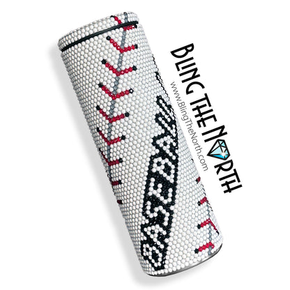 BASEBALL LIFE Custom NAME Rhinestone Pattern Template | SS20 5mm - 24oz Plump Straight Tumbler Design | PNG for Sublimation or Vinyl