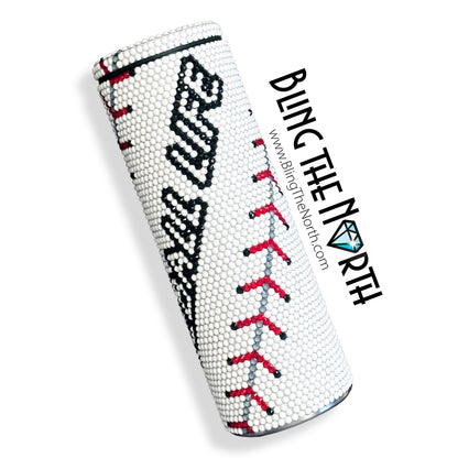 BASEBALL LIFE Custom NAME Rhinestone Pattern Template | SS20 5mm - 24oz Plump Straight Tumbler Design | PNG for Sublimation or Vinyl