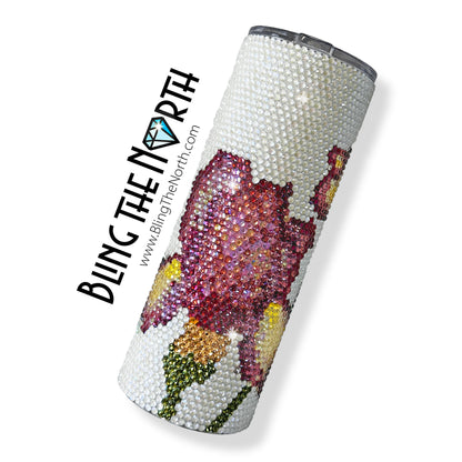 BEARDED IRIS Rhinestone Pattern Template | SS16 4mm - 30oz Skinny Straight Tumbler Design | PNG for Sublimation or Vinyl