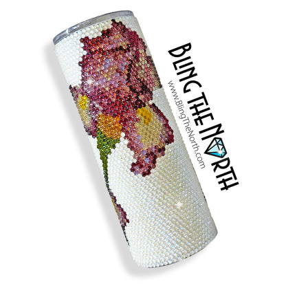 BEARDED IRIS Rhinestone Pattern Template | SS16 4mm - 30oz Skinny Straight Tumbler Design | PNG for Sublimation or Vinyl