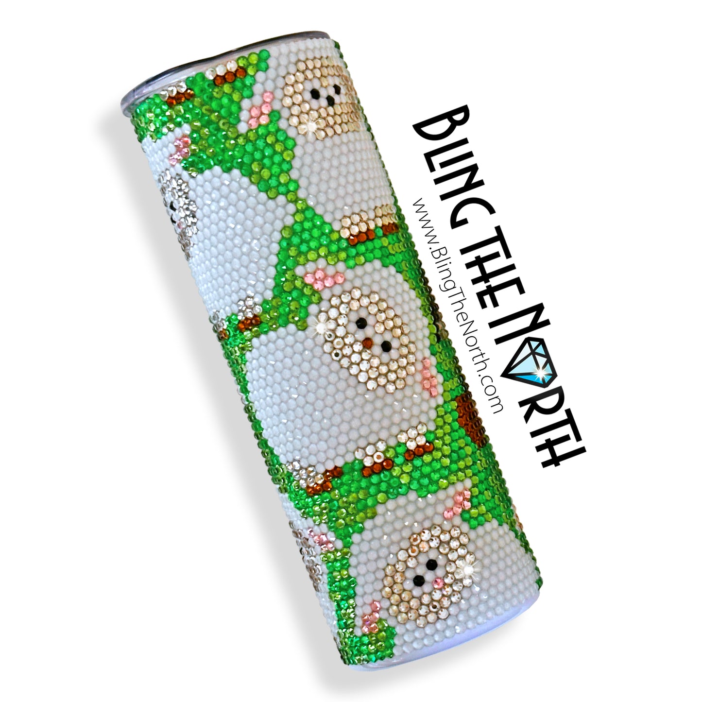 BLACK SHEEP Rhinestone Tumbler | 20oz Skinny Straight | Custom Bling Design | Glass Rhinestones | Straw Incl