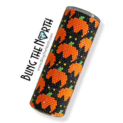 BLACK CATS and PUMPKINS Rhinestone Pattern Template | SS16 4mm - 30oz Skinny Straight Tumbler Design | Halloween | PNG for Sublimation or Vinyl