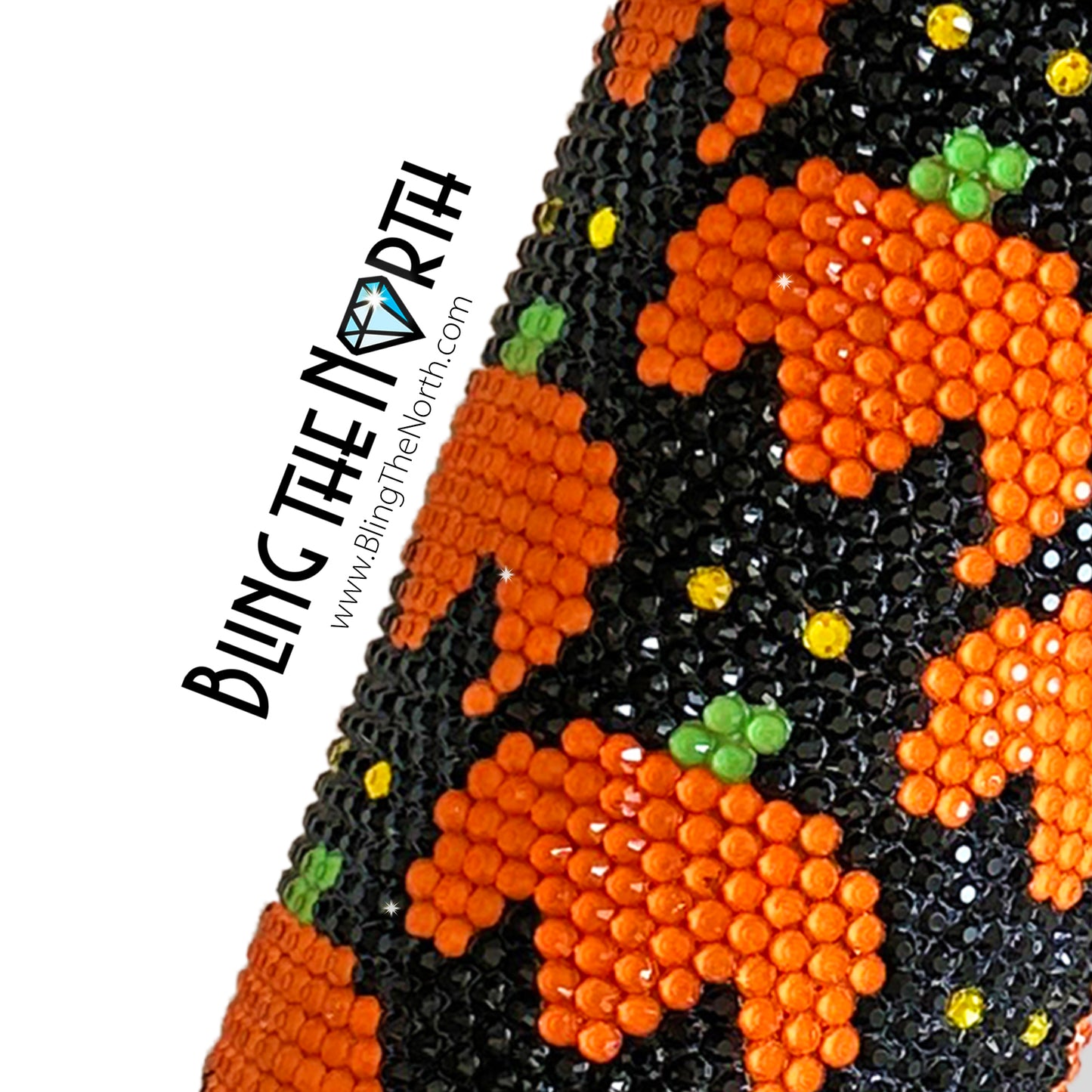 BLACK CATS and PUMPKINS Rhinestone Pattern Template | SS16 4mm - 30oz Skinny Straight Tumbler Design | Halloween | PNG for Sublimation or Vinyl