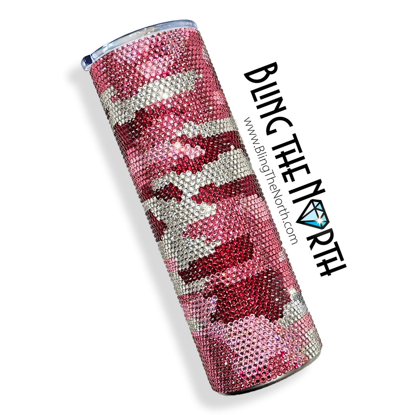 PINK CAMOUFLAGE Rhinestone Pattern Template | SS16 4mm - 24oz Plump Straight Tumbler Design | PNG for Sublimation or Vinyl