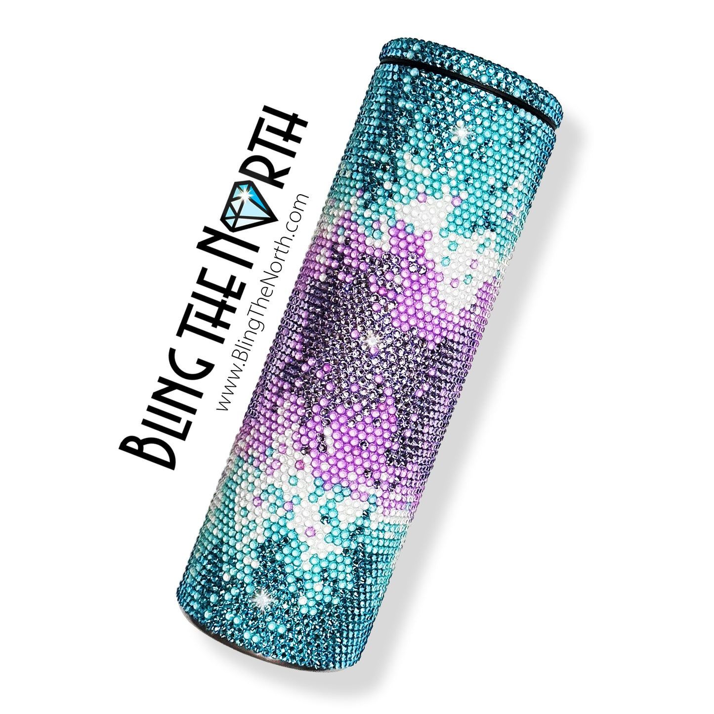 COSMIC BLAST - AQUA Rhinestone Pattern Template  | SS16 4mm - 30oz Skinny Straight Tumbler Design | PNG for Sublimation or Vinyl