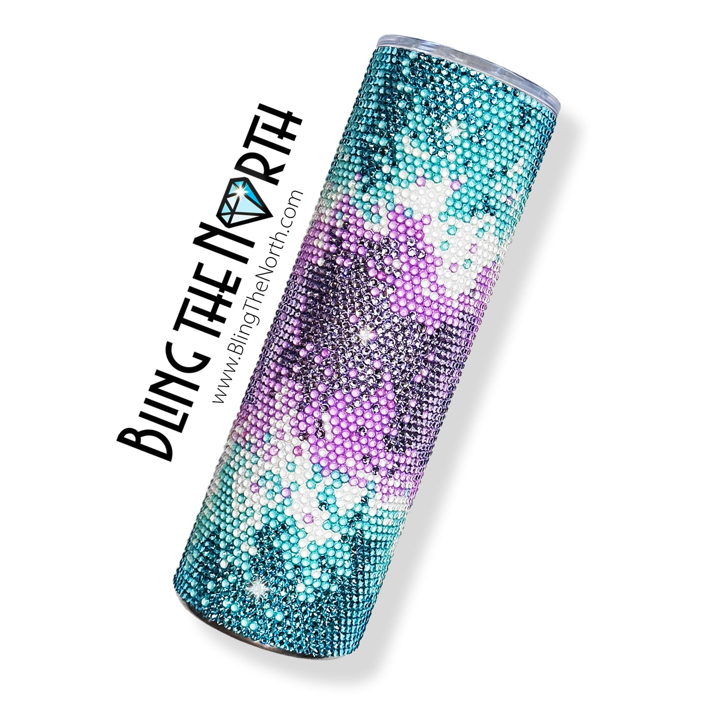 COSMIC BLAST - AQUA Rhinestone Pattern Template  | SS16 4mm - 30oz Skinny Straight Tumbler Design | PNG for Sublimation or Vinyl