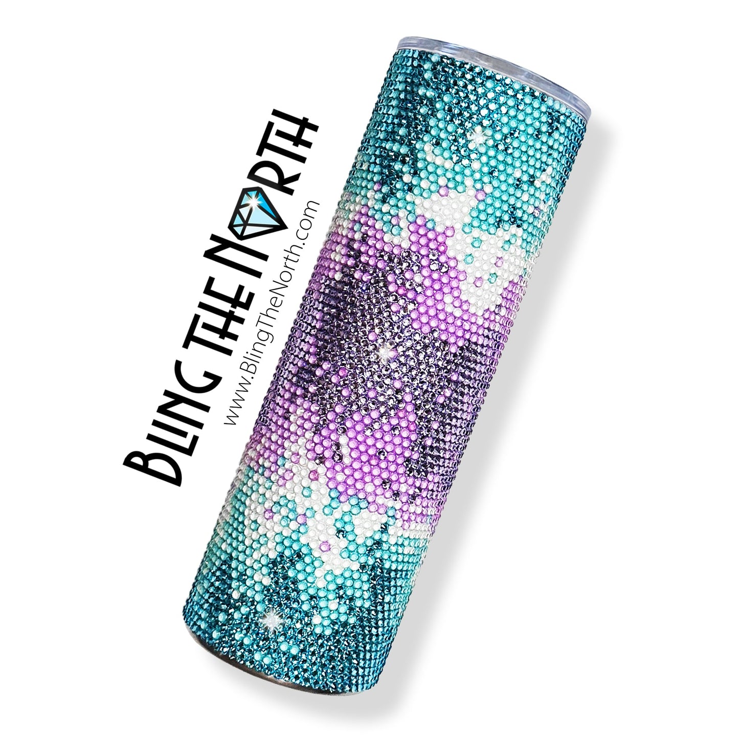 COSMIC BLAST - AQUA Rhinestone Pattern Template  | SS20 5mm - 30oz Skinny Straight Tumbler Design | PNG for Sublimation or Vinyl