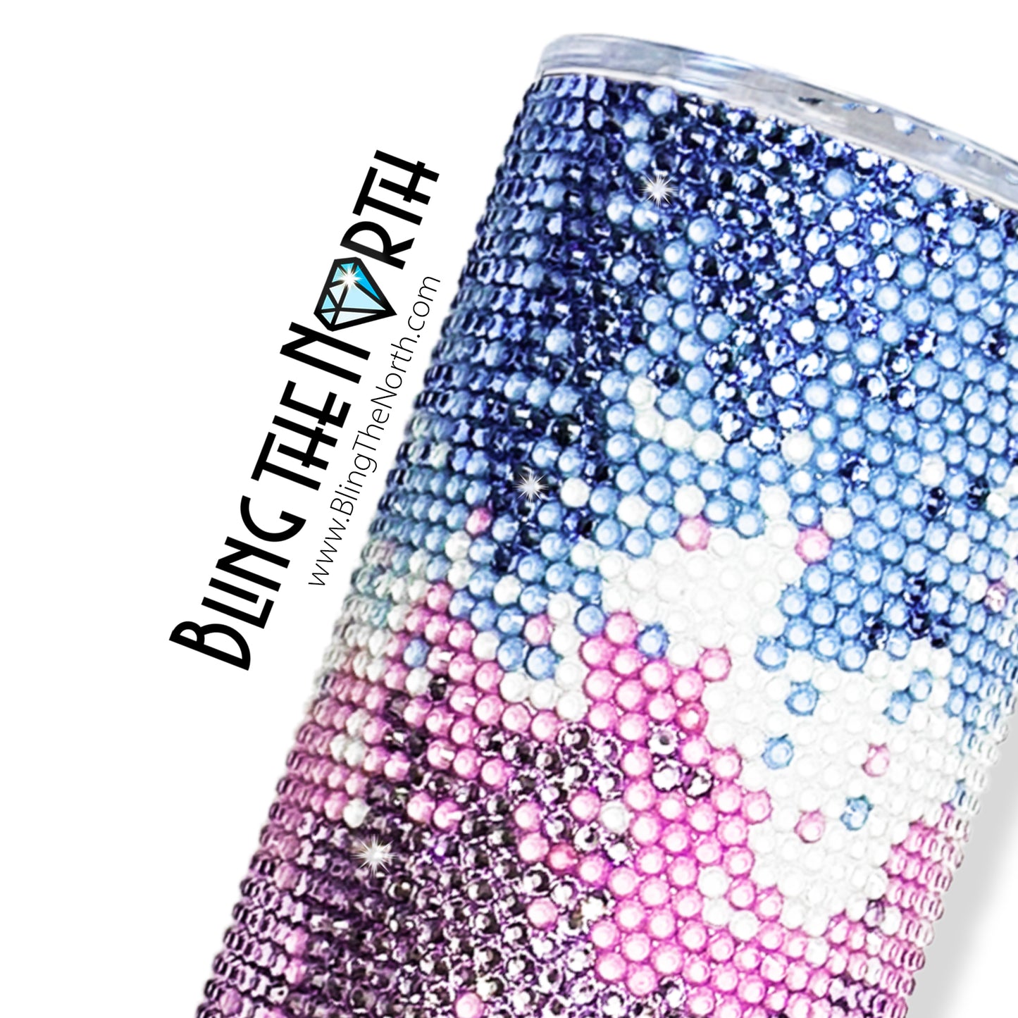 COSMIC BLAST - AQUA Rhinestone Pattern Template | SS16 4mm - 24oz Plump Straight Tumbler Design | PNG for Sublimation or Vinyl