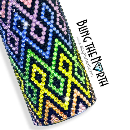 DIAMOND CHEVRON Rhinestone Pattern Template | SS20 5mm - 20oz Skinny Straight Tumbler Design | Pride | PNG for Sublimation