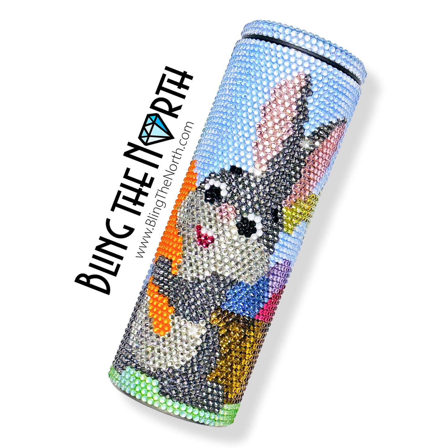 EASTER PARADE Rhinestone Pattern Template | SS16 4mm - 20oz Skinny Straight Tumbler Design | PNG for Sublimation or Vinyl