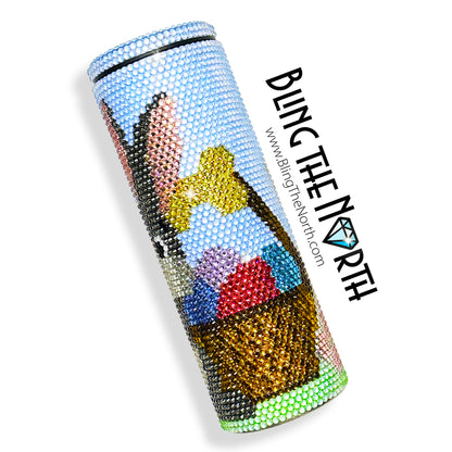 EASTER PARADE Rhinestone Tumbler | 20oz Slurp Straight | Bling the North | Custom Bling Design | Glass Rhinestones | Straw Included