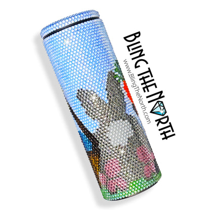 EASTER PARADE Rhinestone Tumbler | 20oz Slurp Straight | Bling the North | Custom Bling Design | Glass Rhinestones | Straw Included