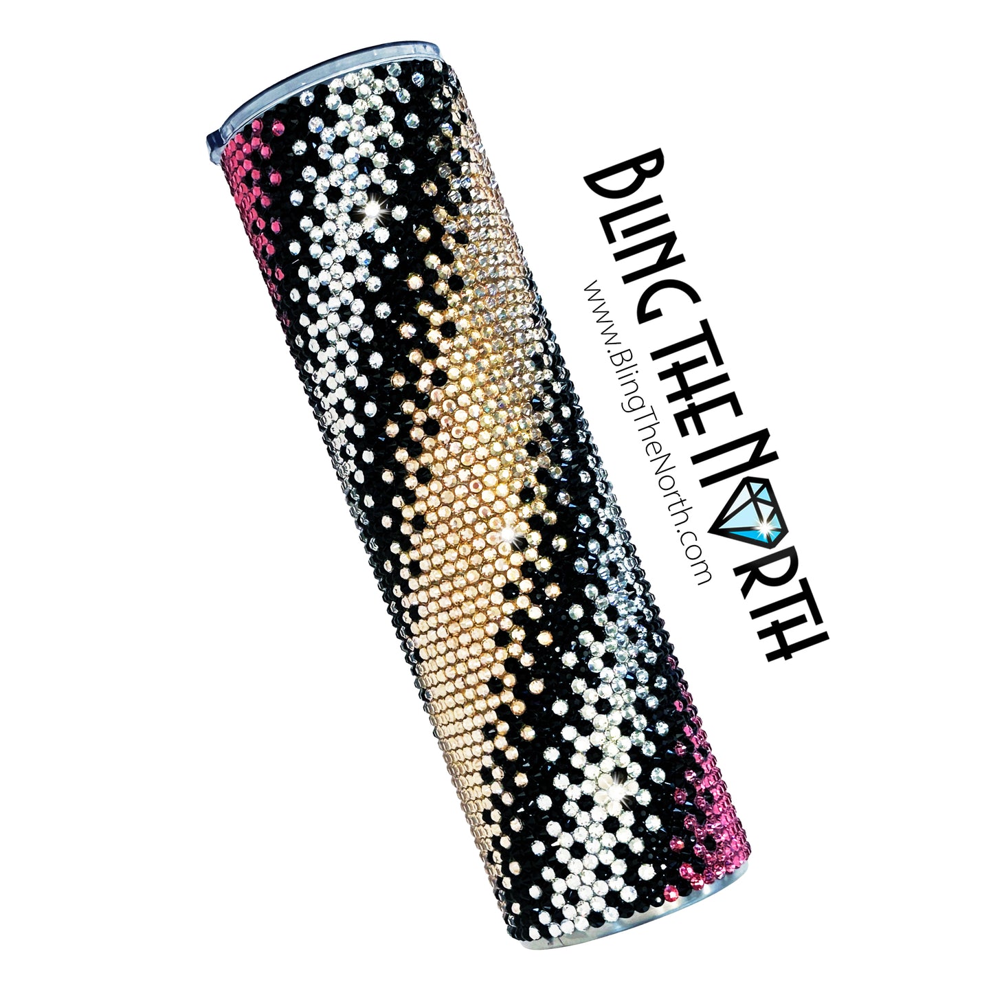 ELEGANT OMBRE Rhinestone Pattern Template | SS20 5mm - 30oz Skinny Straight Tumbler Design | PNG for Sublimation or Vinyl