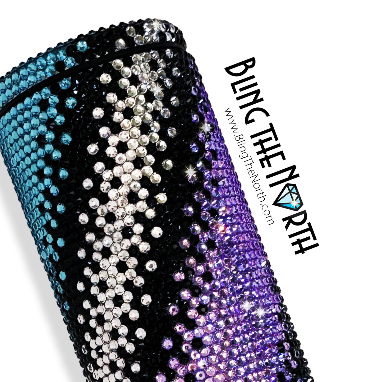 ELEGANT OMBRE Rhinestone Pattern Template | SS16 4mm - 24oz Plump Straight Tumbler Design | PNG for Sublimation or Vinyl