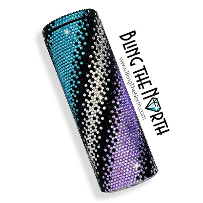 ELEGANT OMBRE Rhinestone Tumbler | 20oz Slurp Straight | Bling the North | Custom Bling Design | Glass Rhinestones | Straw Included