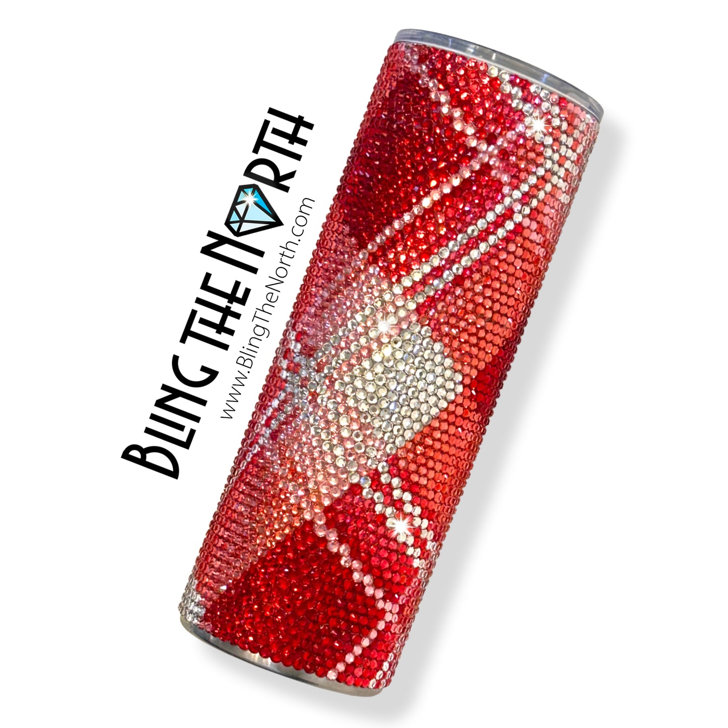 FLANNEL SHIRT Rhinestone Tumbler | 20oz Skinny Straight | Custom Bling Design | Glass Rhinestones | Straw Incl