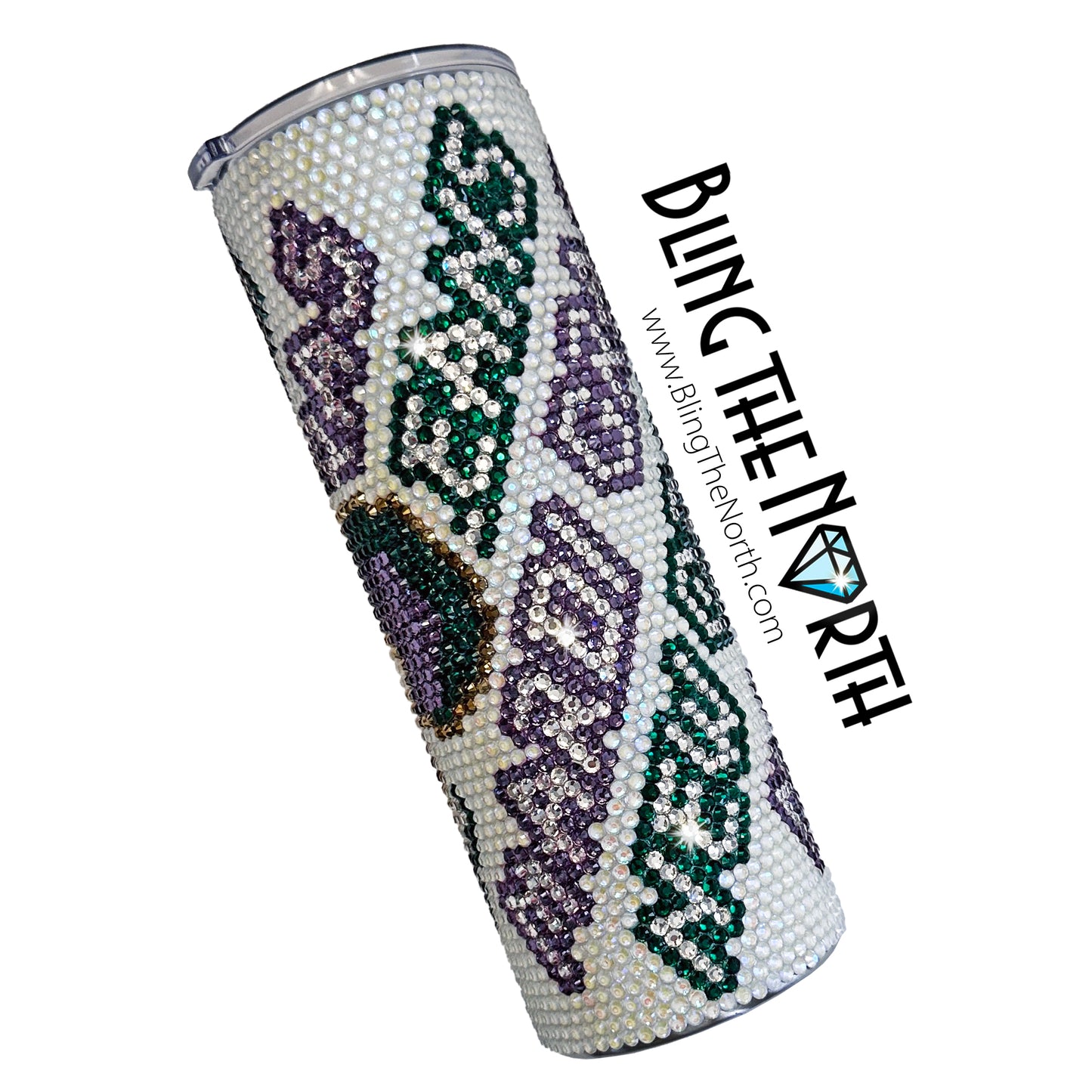 Mardi Gras FLEUR-DE-LIS Rhinestone Pattern Template | SS16 4mm - 20oz Skinny Straight Tumbler Design | PNG for Sublimation or Vinyl