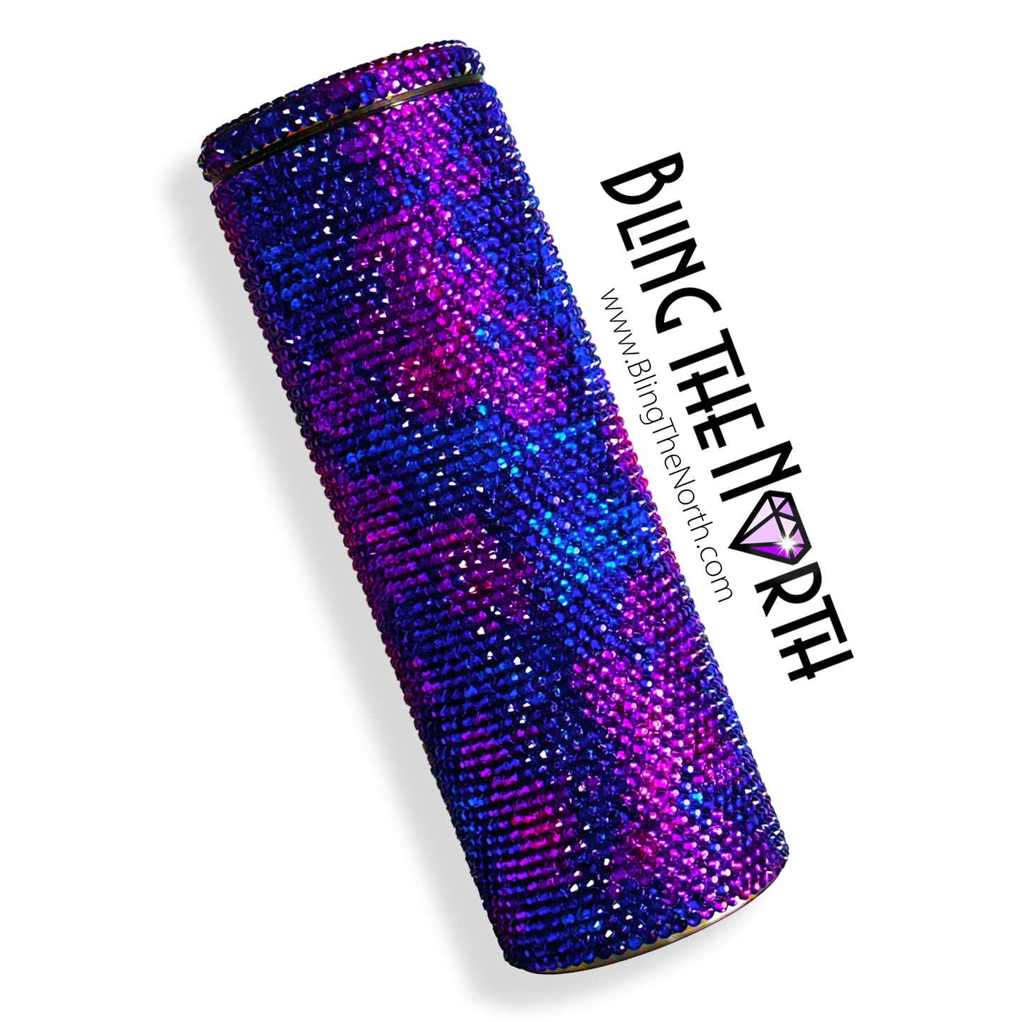 DISTANT GALAXY Rhinestone Tumbler | 20oz Slurp Straight | Bling the North | Custom Bling Design | Glass Rhinestones | Straw Included