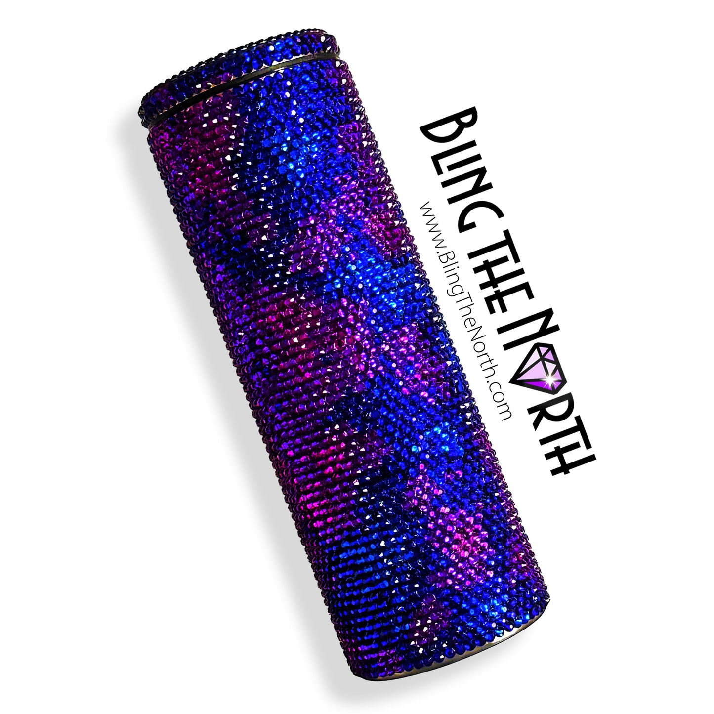 DISTANT GALAXY Rhinestone Tumbler | 20oz Slurp Straight | Bling the North | Custom Bling Design | Glass Rhinestones | Straw Included