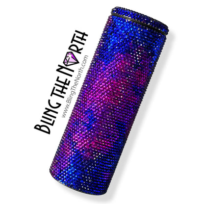 DISTANT GALAXY Rhinestone Tumbler | 20oz Slurp Straight | Bling the North | Custom Bling Design | Glass Rhinestones | Straw Included