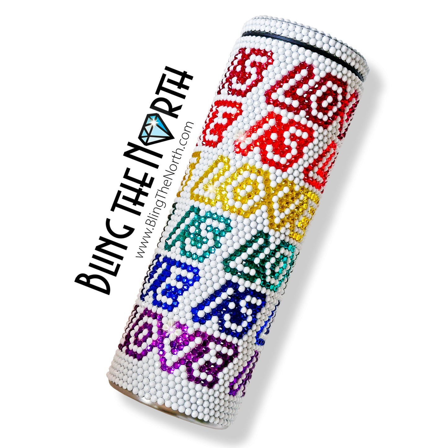 LOVE IS LOVE Lt Rhinestone Pattern Template | SS16 4mm - 20oz Skinny Straight Tumbler Design | PNG for Sublimation or Vinyl