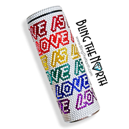 LOVE IS LOVE Lt Rhinestone Pattern Template | SS16 4mm - 20oz Skinny Straight Tumbler Design | PNG for Sublimation or Vinyl