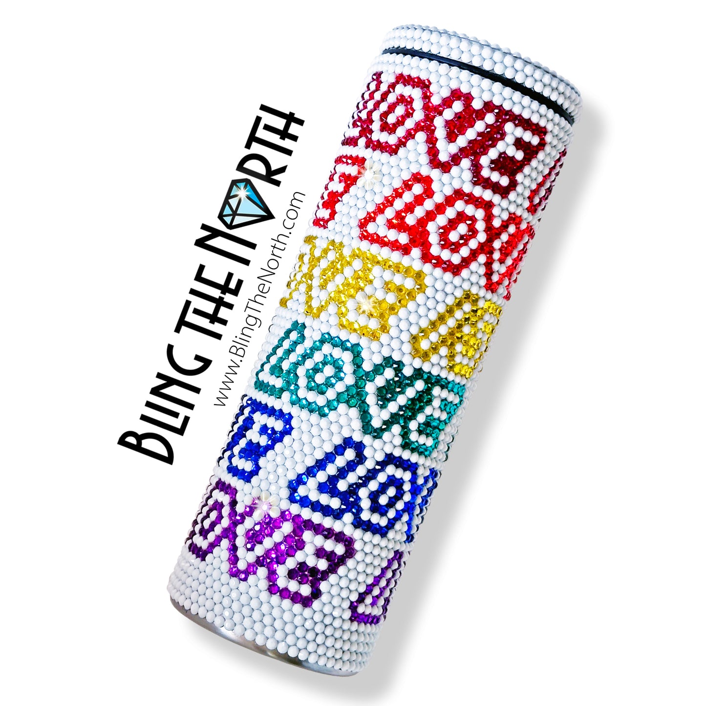 LOVE IS LOVE Lt Rhinestone Pattern Template | SS16 4mm - 20oz Skinny Straight Tumbler Design | PNG for Sublimation or Vinyl