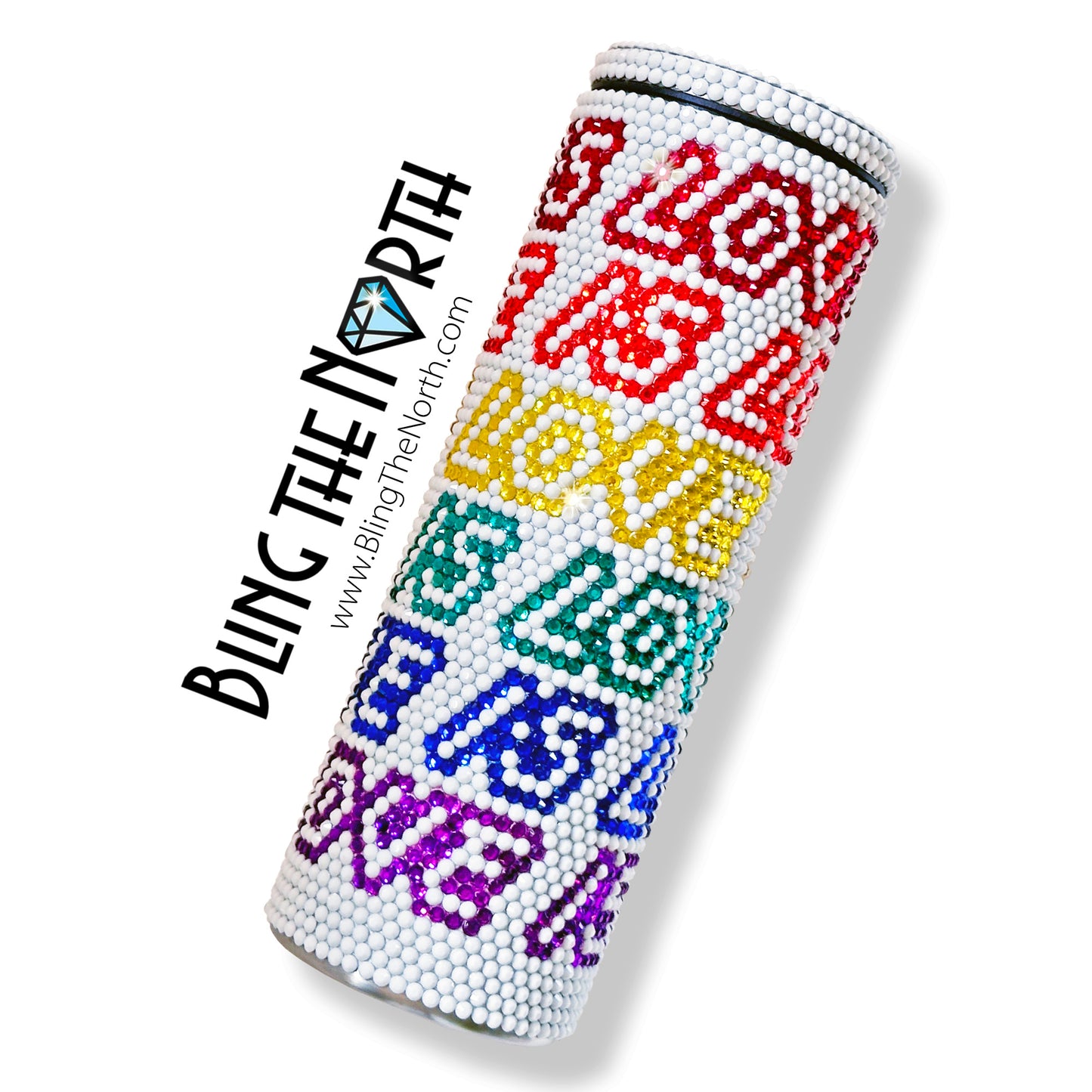 LOVE IS LOVE Lt Rhinestone Pattern Template | SS16 4mm - 20oz Skinny Straight Tumbler Design | PNG for Sublimation or Vinyl