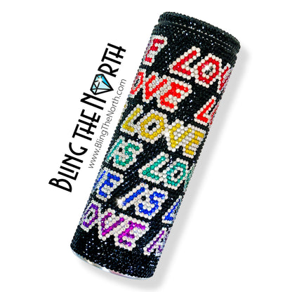 LOVE IS LOVE Dk Rhinestone Pattern Template | SS20 5mm - 30oz Skinny Straight Tumbler Design | PNG for Sublimation or Vinyl