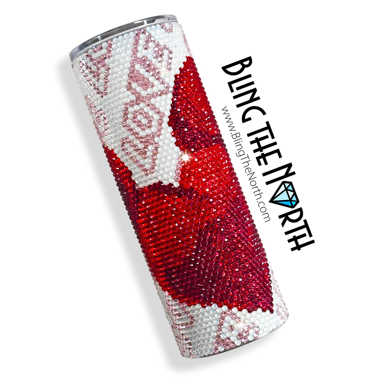 LOVING HEARTS Rhinestone Pattern Template | SS16 4mm - 20oz Skinny Straight Tumbler Design | PNG for Sublimation or Vinyl