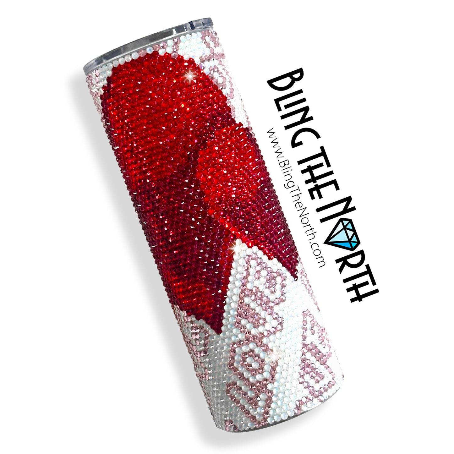 LOVING HEARTS Rhinestone Pattern Template | SS16 4mm - 20oz Skinny Straight Tumbler Design | PNG for Sublimation or Vinyl