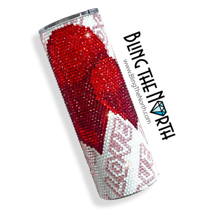 LOVING HEARTS Rhinestone Pattern Template | SS16 4mm - 20oz Skinny Straight Tumbler Design | PNG for Sublimation or Vinyl