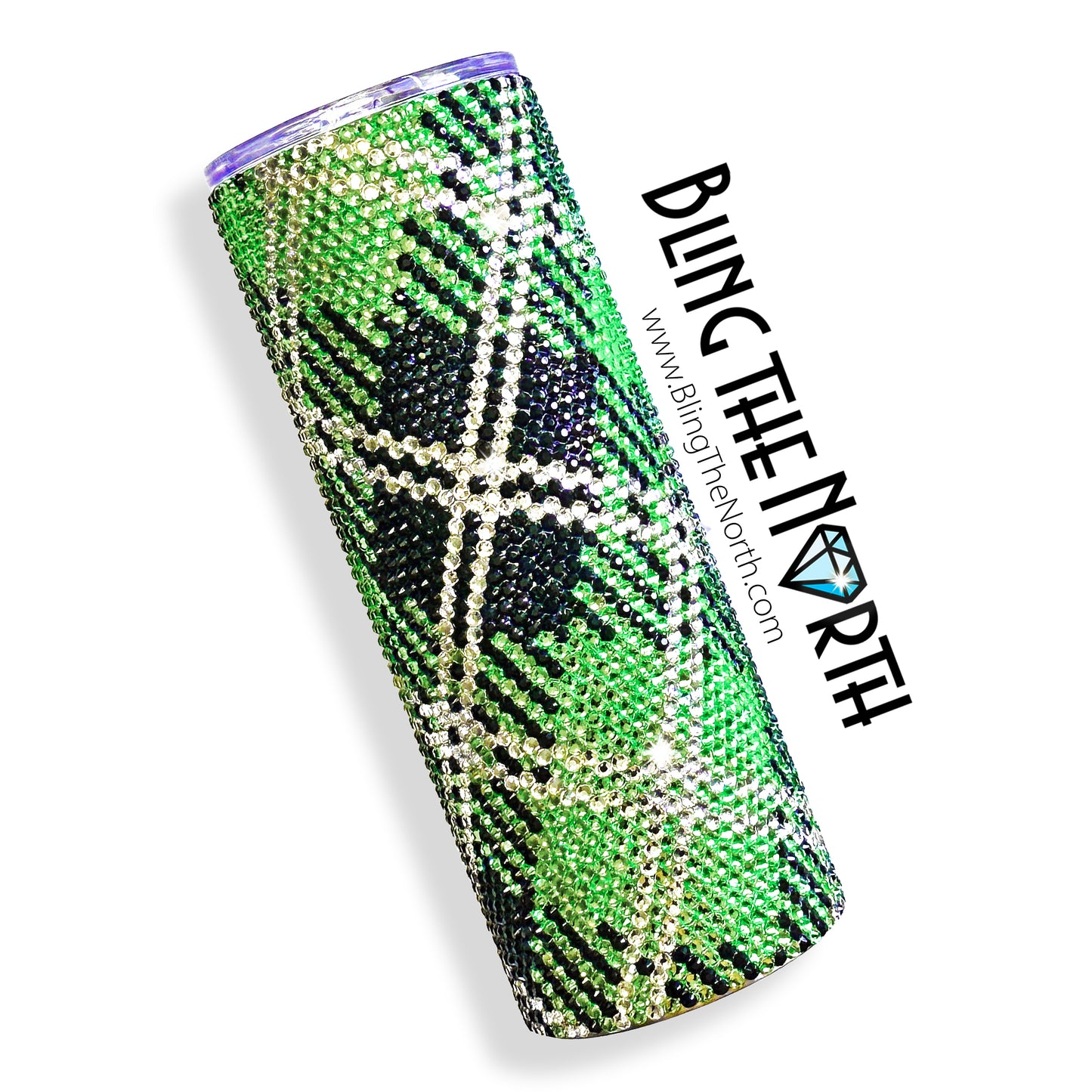 PERIDOT TARTAN Rhinestone Pattern Template | SS16 4mm - 30oz Skinny Straight Tumbler Design | PNG for Sublimation or Vinyl