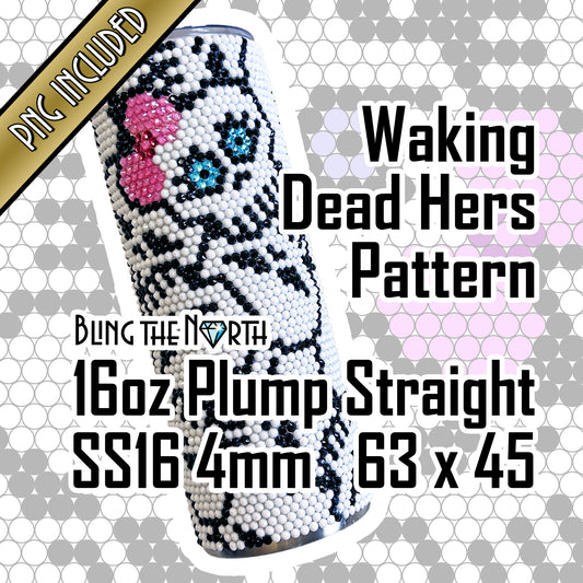 WAKING DEAD HERS Rhinestone Pattern Template | SS16 4mm - 16oz Plump Straight Tumbler Design | Halloween | PNG for Sublimation or Vinyl