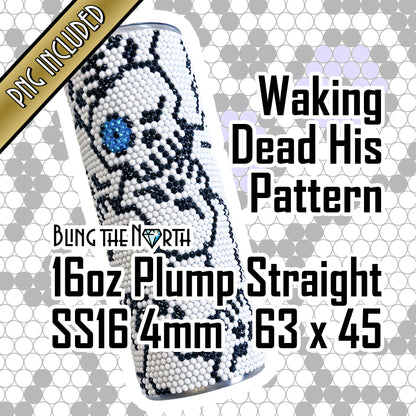 WAKING DEAD HIS Rhinestone Pattern Template | SS16 4mm - 16oz Plump Straight Tumbler Design | Halloween | PNG for Sublimation or Vinyl