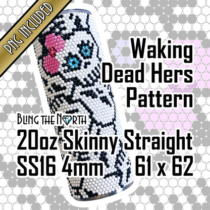 WAKING DEAD HERS Rhinestone Pattern Template | SS16 4mm - 20oz Skinny Straight Tumbler Design | Halloween | PNG for Sublimation or Vinyl