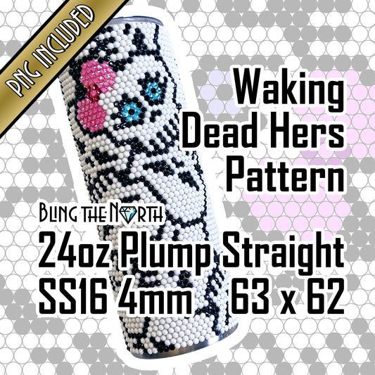 WAKING DEAD HERS Rhinestone Pattern Template | SS16 4mm - 24oz Plump Straight Tumbler Design | Halloween | PNG for Sublimation or Vinyl