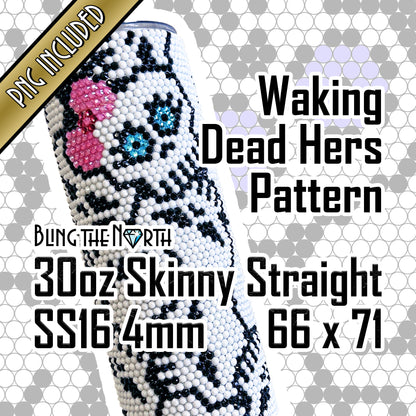 WAKING DEAD HERS Rhinestone Pattern Template | SS16 4mm - 30oz Skinny Straight Tumbler Design | Halloween | PNG for Sublimation or Vinyl