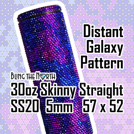 DISTANT GALAXY Rhinestone Pattern Template | SS20 5mm - 30oz Skinny Straight Tumbler Design | PNG for Sublimation or Vinyl