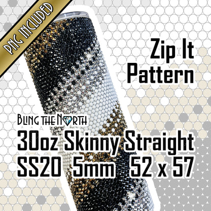 ZIP IT Rhinestone Pattern Template | SS20 5mm - 30oz Skinny Straight Tumbler Design | PNG for Sublimation or Vinyl