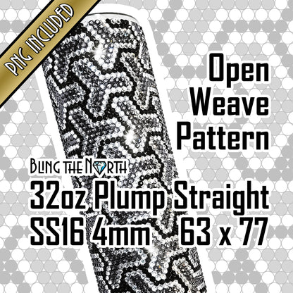 OPEN WEAVE Rhinestone Pattern Template | SS16 4mm - 32oz Plump Tumbler Design | PNG for Sublimation or Vinyl