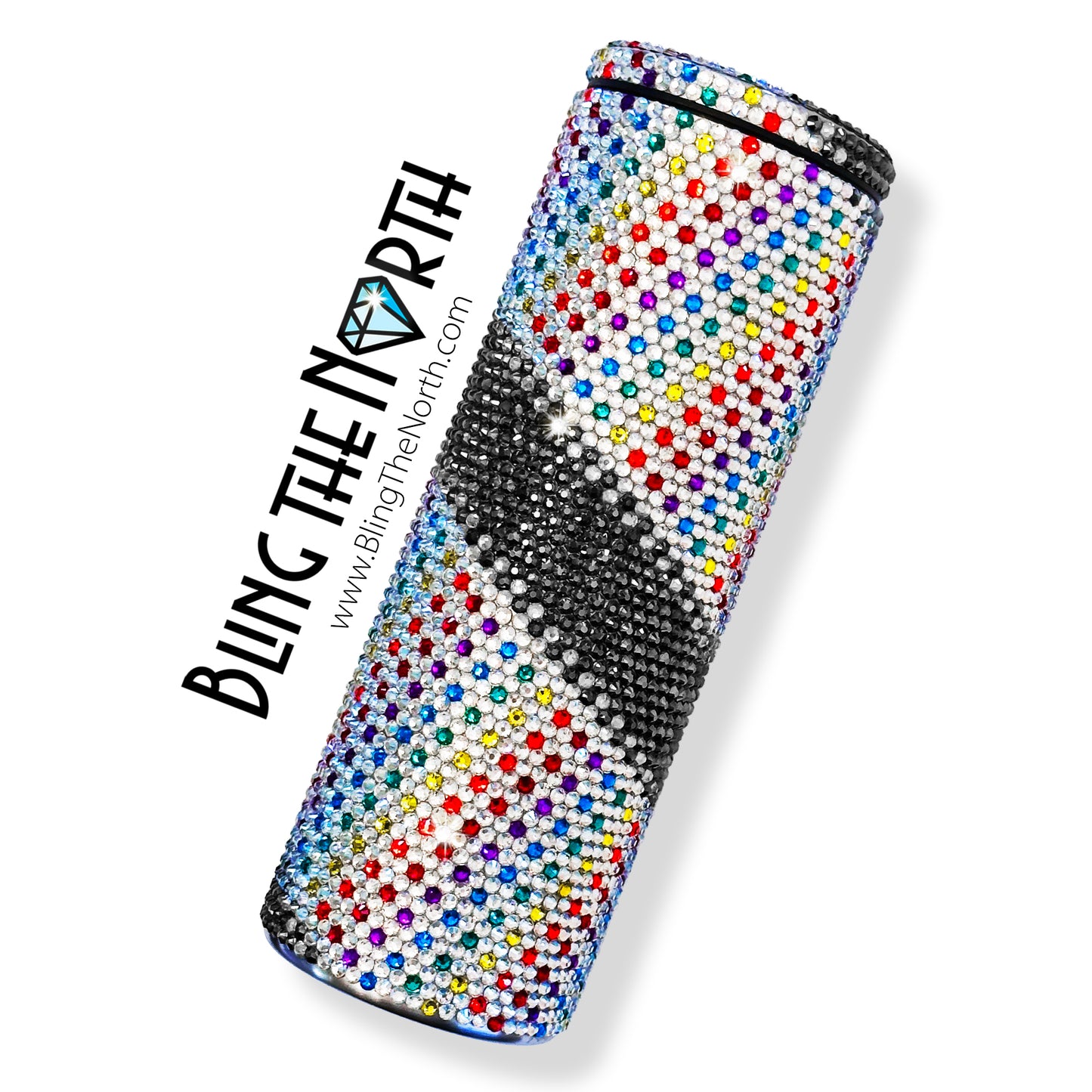 RAINBOW LACE Rhinestone Pattern Template | SS16 4mm - 20oz Skinny Straight Tumbler Design | PNG for Sublimation or Vinyl