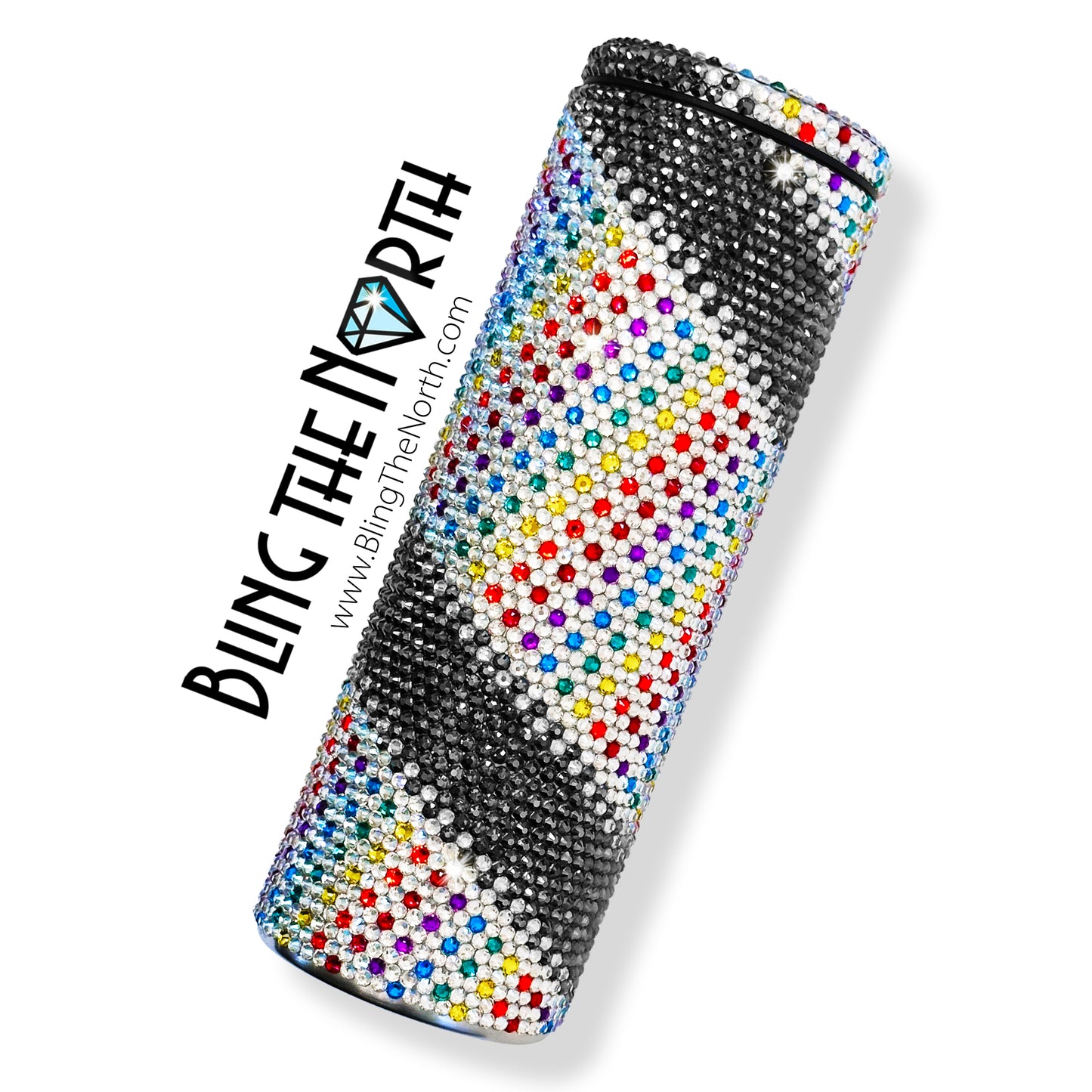 RAINBOW LACE Rhinestone Pattern Template | SS16 4mm - 20oz Skinny Straight Tumbler Design | PNG for Sublimation or Vinyl