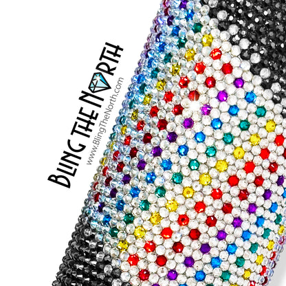 RAINBOW LACE Rhinestone Pattern Template | SS16 4mm - 16oz Plump Straight Tumbler Design | PNG for Sublimation or Vinyl