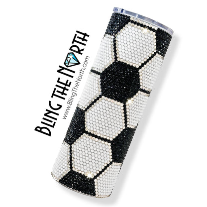 SOCCER BLING Rhinestone Football Pattern Template  | SS16 4mm - 30oz Skinny Straight Tumbler Design | PNG for Sublimation or Vinyl