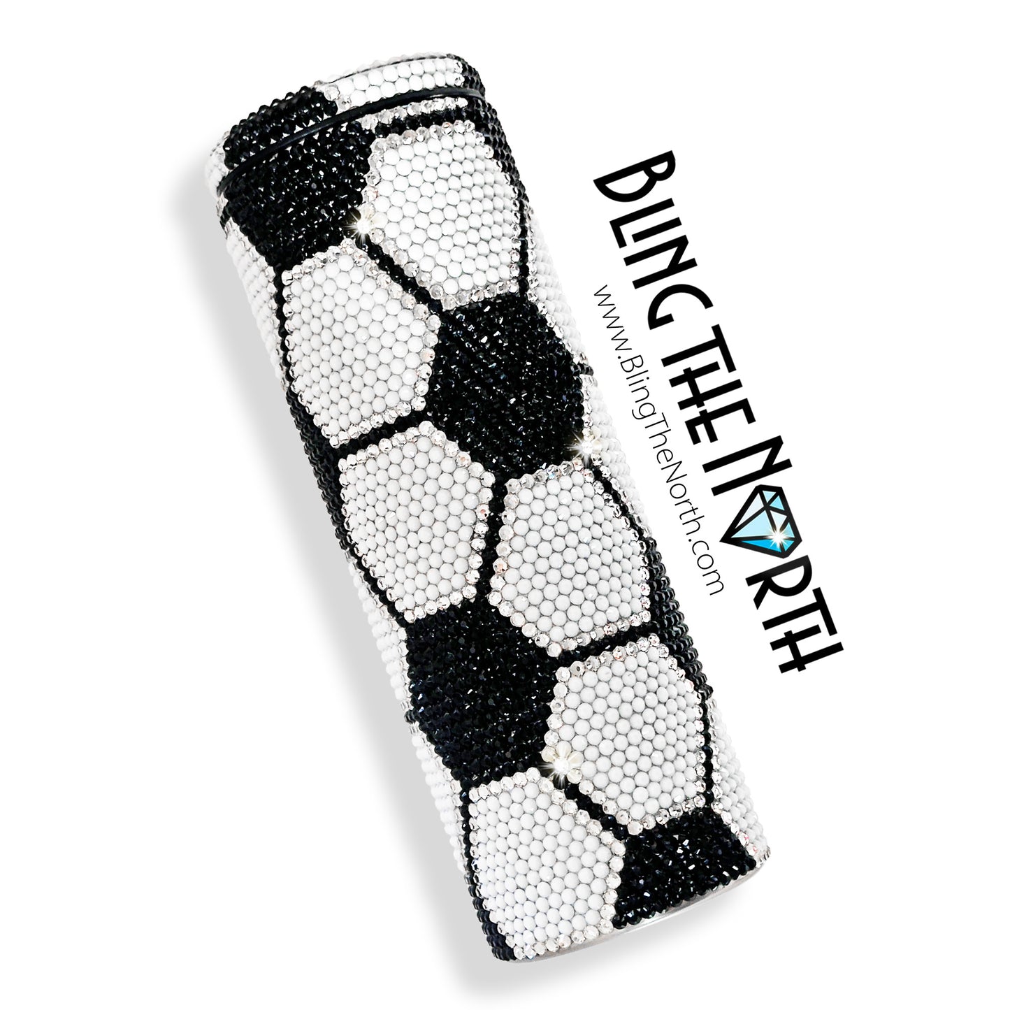 SOCCER BLING Rhinestone Football Pattern Template | SS16 4mm - 20oz Skinny Straight Tumbler Design | PNG for Sublimation or Vinyl