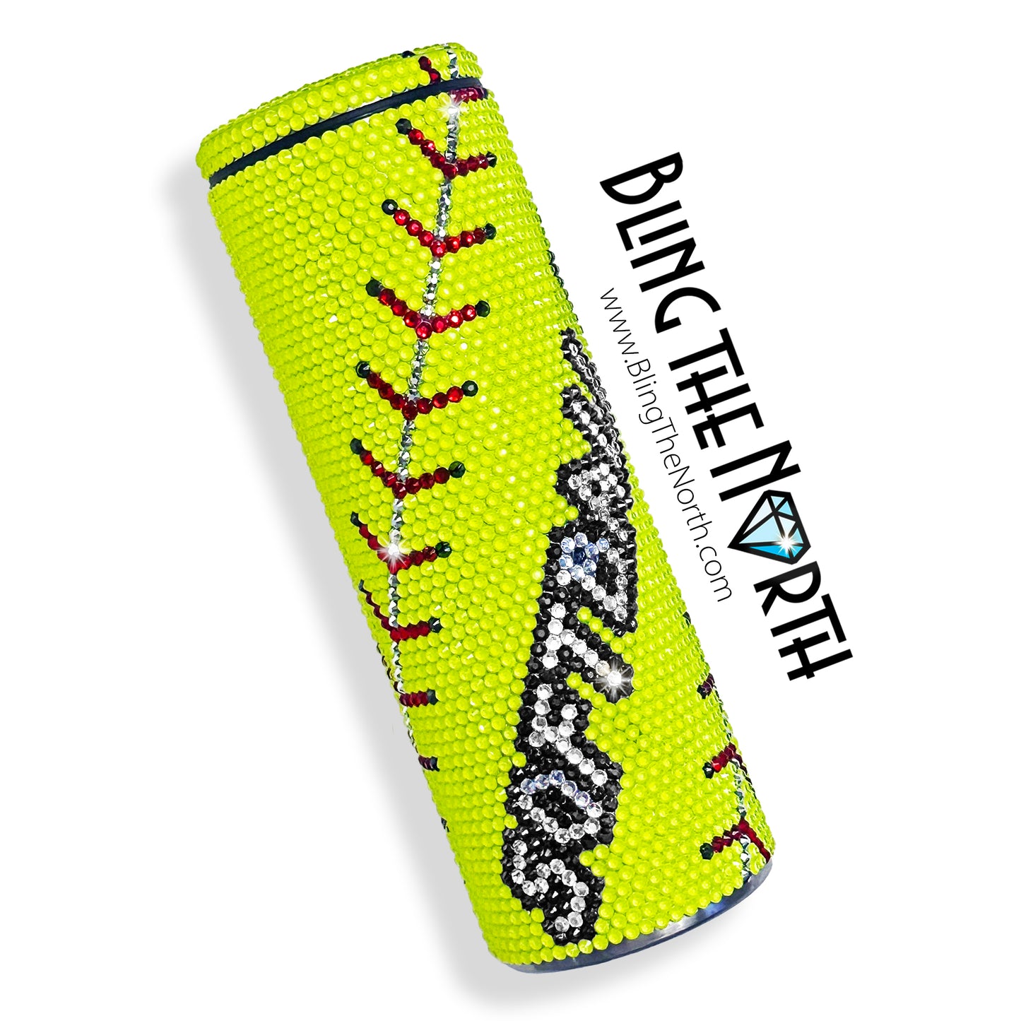 SOFTBALL LIFE Custom NAME Rhinestone Pattern Template | SS16 4mm - 20oz Skinny Straight Tumbler Design | PNG for Sublimation or Vinyl