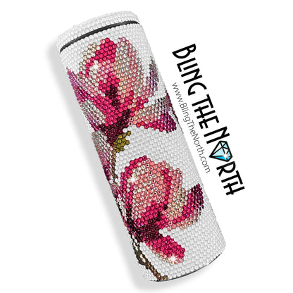 SOUTHERN MAGNOLIA Rhinestone Pattern Template | SS16 4mm - 20oz Skinny Straight Tumbler Design | PNG for Sublimation or Vinyl