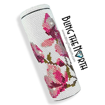 SOUTHERN MAGNOLIA Rhinestone Pattern Template | SS16 4mm - 20oz Skinny Straight Tumbler Design | PNG for Sublimation or Vinyl